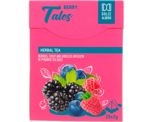 Напиток чайный DOLCE ALBERO Berry Tales с ягодами, 20пир, Шри-Ланка, 20 пир