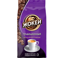Кофе зерновой ЖОКЕЙ Традиционный жареный, 400г, Россия, 400 г