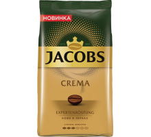 Кофе зерновой JACOBS Crema натуральный средняя обжарка, 1кг, Россия, 1000 г