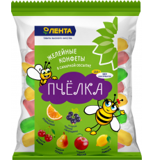 Конфеты ЛЕНТА Пчелка микс желейные неглазированные, 250г, Россия, 250 г