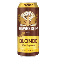 Напиток пивной GRIMBERGEN Blonde фильтрованный, пастеризованный, 6,7%, ж/б, 0.5л, Польша, 0.5 L