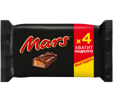 Батончик шоколадный MARS с нугой и карамелью, 4х40г, Россия, 162 г