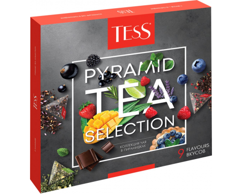 Набор подарочный чайный TESS Pyramid Tea Selection 9 видов, 45пир, Россия, 82 г