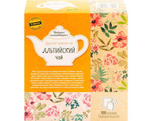 Напиток чайный фруктово-травяной ЧАЙНАЯ ПЛАНТАЦИЯ Альпийский чай, 100пак, Россия, 100 пак