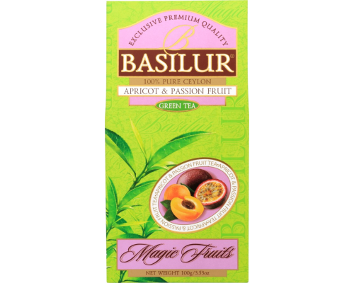Чай зеленый BASILUR Абрикос и маракуйя цейлонский байховый, листовой, 100г, Шри-Ланка, 100 г