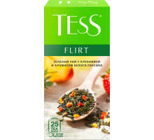 Чай зеленый TESS Flirt с кусочками персика и клубники, 25пак, Россия, 25 пак